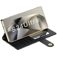 Αναδιπλούμενη θήκη για Samsung Galaxy S24 Ultra, GKK Mirror Wallet, μαύρη