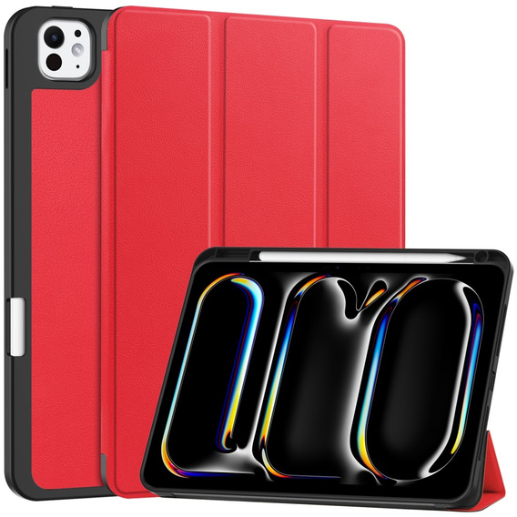 Θήκη για iPad Pro 11" 2024 (5 gen.), Smartcase με χώρο για γραφίδα, κόκκινη
