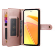 Θήκη με πτερύγιο για Oppo Reno 13 5G, Wallet Zipper Pocket, ροζ