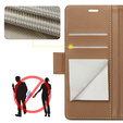Θήκη για Xiaomi 14T, ERBORD Glossy Litchi, πορτοφόλι με πτερύγιο, καφέ