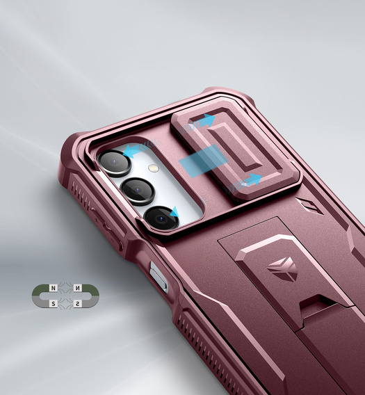 Θωρακισμένη θήκη για Samsung Galaxy A16, Dexnor Full Body (Two Frames), κόκκινη