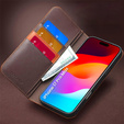 QIALINO δερμάτινη θήκη πορτοφόλι για iPhone 17 Pro Max - καφέ