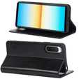 Θήκη με πτερύγιο για Sony Xperia 10 IV, Split Leather Wallet, μαύρη