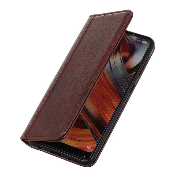 θήκη με πτερύγιο για Motorola Edge 50 Pro, Split Leather, καφέ