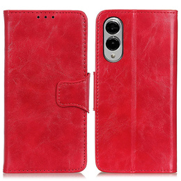 Θήκη με πτερύγιο για Samsung Galaxy S25 Edge, Crazy Horse Wallet, κόκκινη