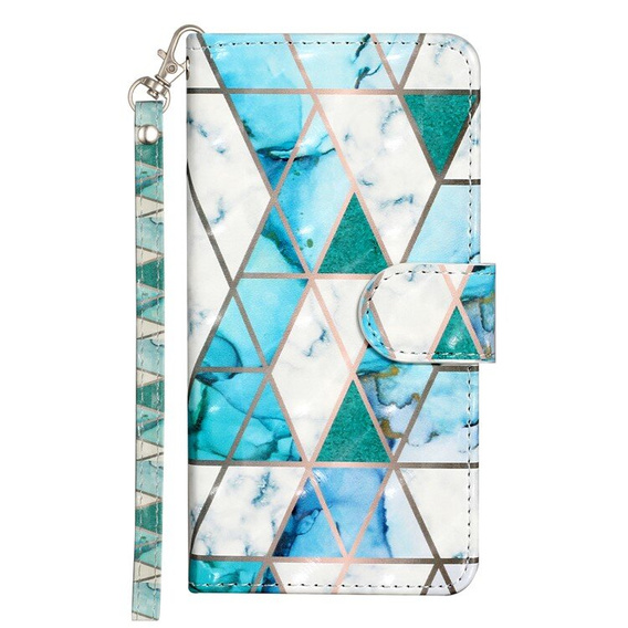 Θήκη με πτερύγιο για Xiaomi Redmi 13C / Poco C65, Wallet, Marble πράσινη