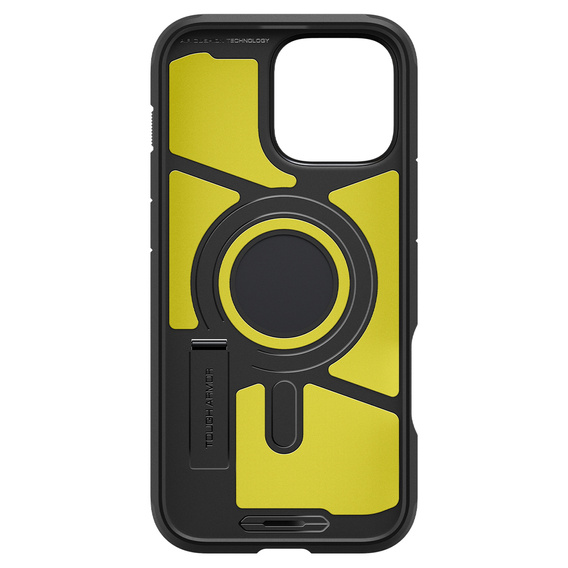 θήκη Spigen για iPhone 16 Pro Max, Tough Armor Mag Mag MagSafe, μαύρη + μετριασμένο γυαλί 9H