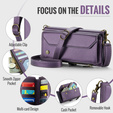 θήκη CASEME για Samsung Galaxy S25 FE, RFID Leather Wallet, με λουράκι ώμου, μωβ