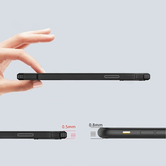 Θήκη για Motorola Moto G85, με μαγνητική πλάκα, διαφανής / μαύρη