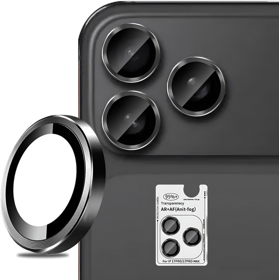 Γυαλί για κάμερα ERBORD OPTIK Pro για iPhone 17 Pro / 17 Pro Max, μαύρο