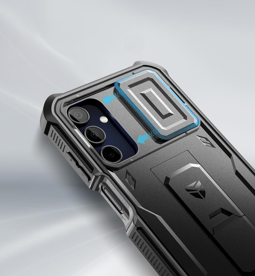 Θωρακισμένη θήκη για Samsung Galaxy A15, Dexnor Full Body (Two Frames), μαύρη