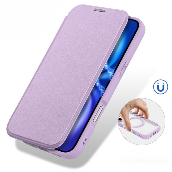 Θήκη Dux Ducis για iPhone 17, Skin X Pro, με πτερύγιο, για MagSafe, μοβ