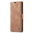 θήκη CASEME για Samsung Galaxy S22 Ultra, Leather Wallet Case, καφέ