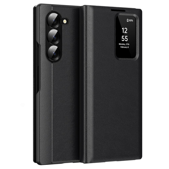 Αναδιπλούμενη θήκη για Samsung Z Fold5 5G, Smart View Wallet, μαύρη