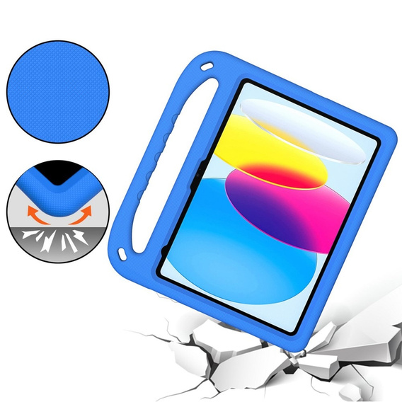 θήκη για παιδιά για iPad 11" 2025 A16 (11 gen.) / iPad 10.9" 2022 (10 gen.), με λαβή, μπλε