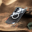 Θήκη για Samsung Galaxy S25 FE, Shockproof, με γυαλί, για MagSafe, μαύρη