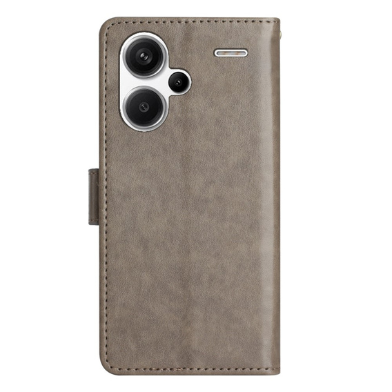 Θήκη με πτερύγιο για Xiaomi Redmi Note 13 Pro+, Butterfly, γκρι