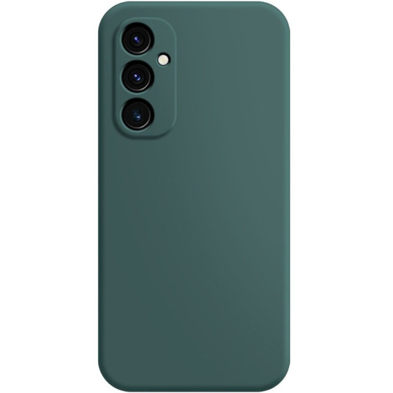 Η θήκη για Samsung Galaxy A15, Silicone Lite, σκούρα πράσινη + γυαλί 9H