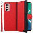Θήκη με πτερύγιο για Motorola Moto G42 4G, KHAZNEH RFID, Dual Color, κόκκινη