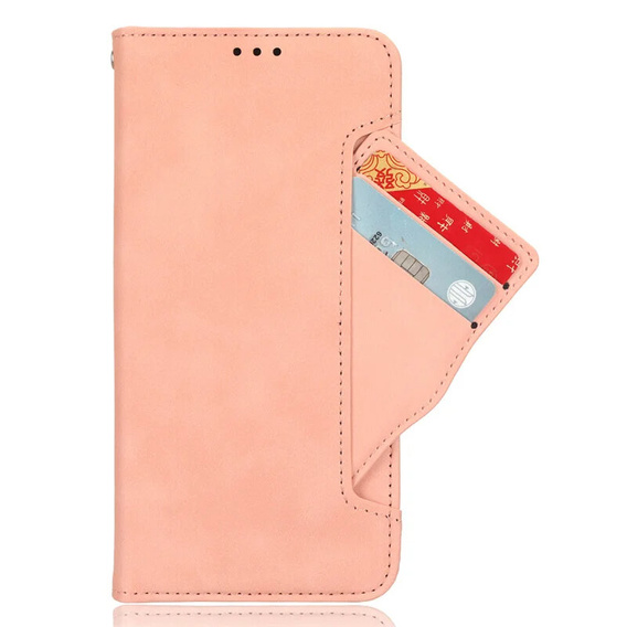 Θήκη με πτερύγιο για Motorola Edge 50 Neo / Motorola ThinkPhone 25, Card Slot, ροζ