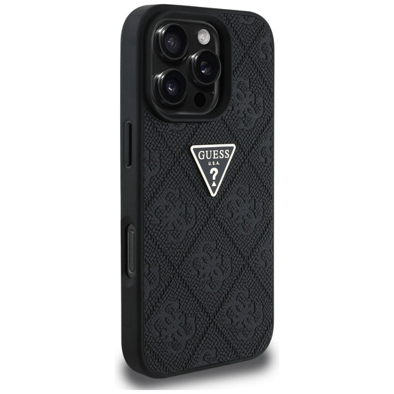Θήκη Guess Grained Hot Stamp 4G Triangle Metal για iPhone 16 Pro Max