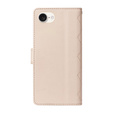 θήκη πτερύγιο για iPhone 16E, Rhombus Crossbody Leather, μπεζ