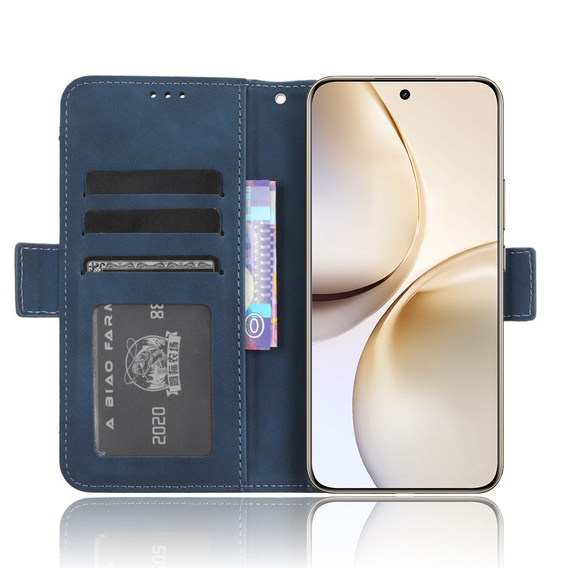 Θήκη με πτερύγιο για Realme 14 Pro+ 5G, Card Slot, σκούρο μπλε