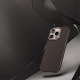 θήκη BENKS Kevlar για iPhone 16 Pro Max, για MagSafe, Carbon Fiber, καφέ