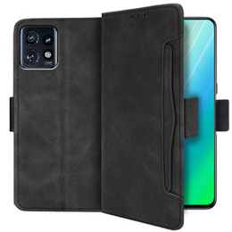 Θήκη με πτερύγιο για Motorola Edge 40 Pro, Card Slot, μαύρη