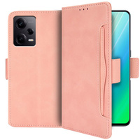 Θήκη με πτερύγιο για Xiaomi Redmi Note 12 5G / POCO X5 5G, Card Slot, ροζ