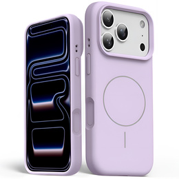 Θήκη σιλικόνης για iPhone 17 Pro, για MagSafe, αντικραδασμική, μοβ