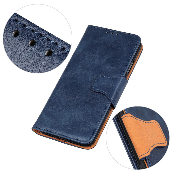 Θήκη με πτερύγιο για Samsung Galaxy S25 Edge, Crazy Horse Wallet, μπλε