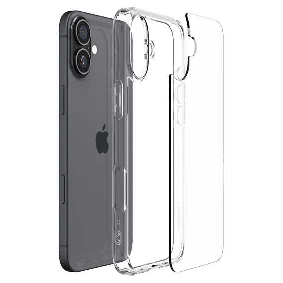 θήκη Spigen για iPhone 16, Ultra Hybrid, διαφανής + μετριασμένο γυαλί 9H