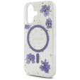 Θήκη GUESS HC MagSafe Resin Flowers and Glitter για iPhone 16