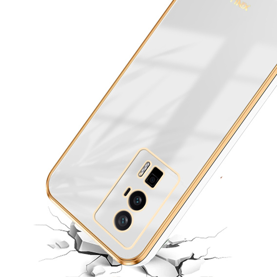 Θήκη για Poco F5 Pro 5G, Glamour CamShield, λευκή