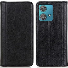 Θήκη για Motorola Edge 40 Neo, Wallet Litchi Leather, μαύρη