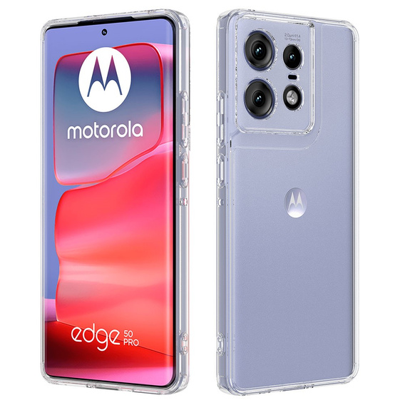 Θήκη για Motorola Edge 50 Pro 5G, Fusion Hybrid, διαφανής