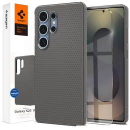 θήκη Spigen για Samsung Galaxy S25 Ultra, Liquid Air, γκρι + μετριασμένο γυαλί 9H