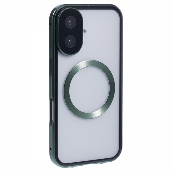 Μαγνητική θήκη MagSafe Dual Glass για iPhone 16, πράσινη