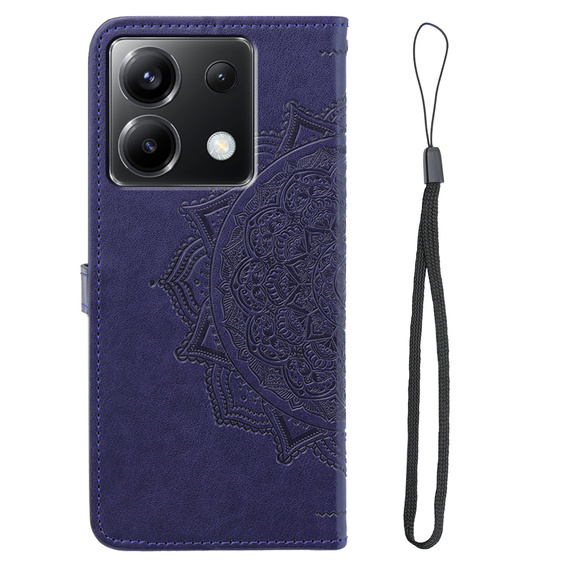 Θήκη με πτερύγιο για Xiaomi Poco X6 5G, Mandala, μωβ