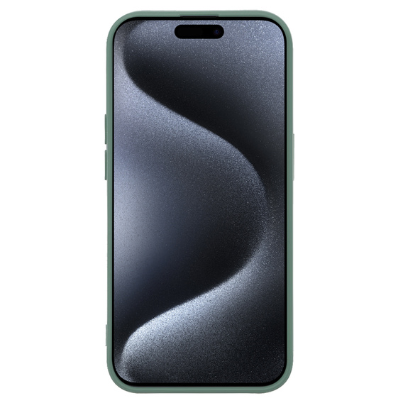 Θήκη για iPhone 15 Pro Max, Silicone Lite, σκούρα πράσινη