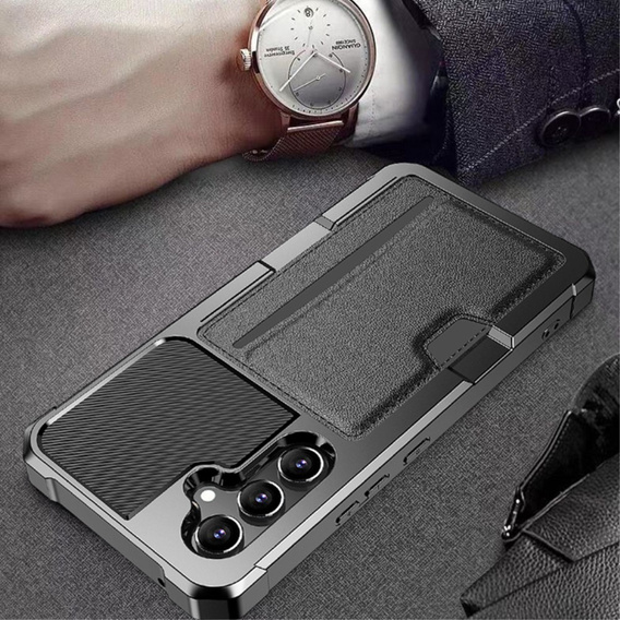 Θήκη για Samsung Galaxy A55 5G, Card Holder Kickstand, μαύρη