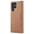 θήκη CASEME για Samsung Galaxy S22 Ultra, Leather Wallet Case, καφέ