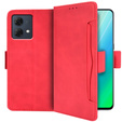 Θήκη με πτερύγιο για Motorola Moto G84 5G, Card Slot, κόκκινη