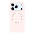 Θήκη σιλικόνης για iPhone 17 Pro, για MagSafe, αντικραδασμική, ροζ