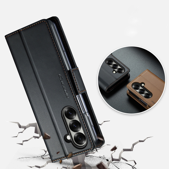 CASEME Litchi θήκη πορτοφόλι flip για Samsung Galaxy Z Fold7 5G