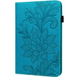 θήκη με πτερύγιο για Samsung Galaxy Tab A8 10.5 SM-X200 SM-X205, flower, μπλε