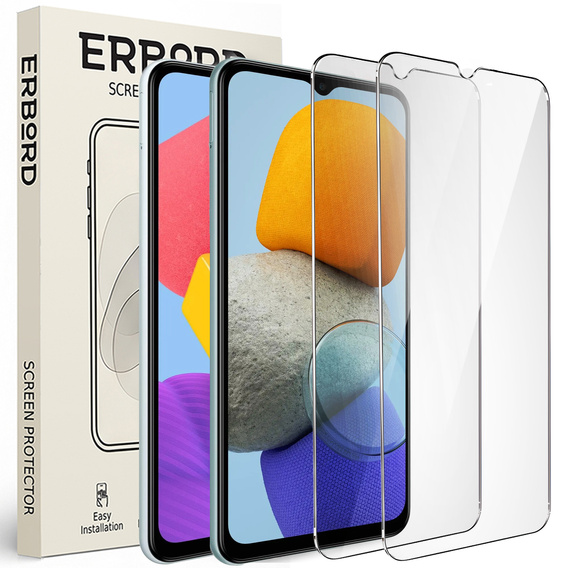 2x Μετριασμένο γυαλί για Samsung Galaxy M23 / M13, ERBORD 9H Hard Glass στην οθόνη