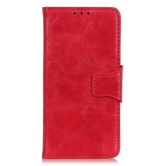 Θήκη με πτερύγιο για Samsung Galaxy S25 Edge, Crazy Horse Wallet, κόκκινη