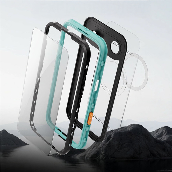 Θήκη για iPhone Air, αδιάβροχη IP68, SHELLBOX MagSafe, μπλε